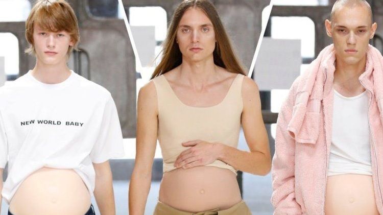 Au apărut bărbaţii însărcinaţi. Au defilat pe podium la Londra