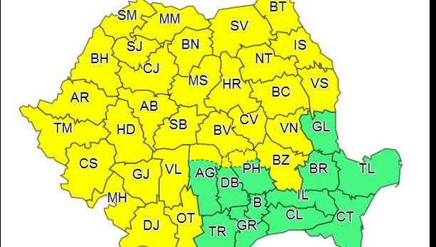 Alertă de vreme extremă. A intrat în vigoare CODUL GALBEN de ploi abundente