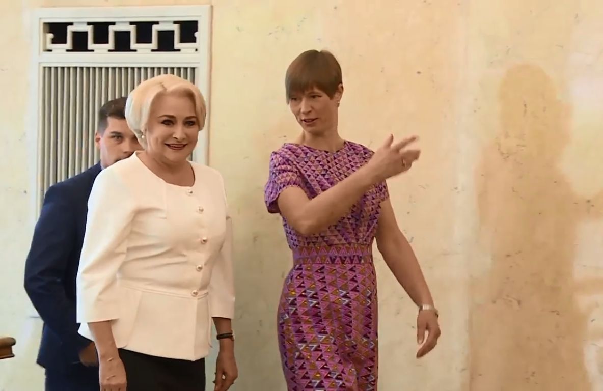 Viorica Dăncilă s-a întâlnit cu președintele Estoniei. Ce reacție a avut premierul României