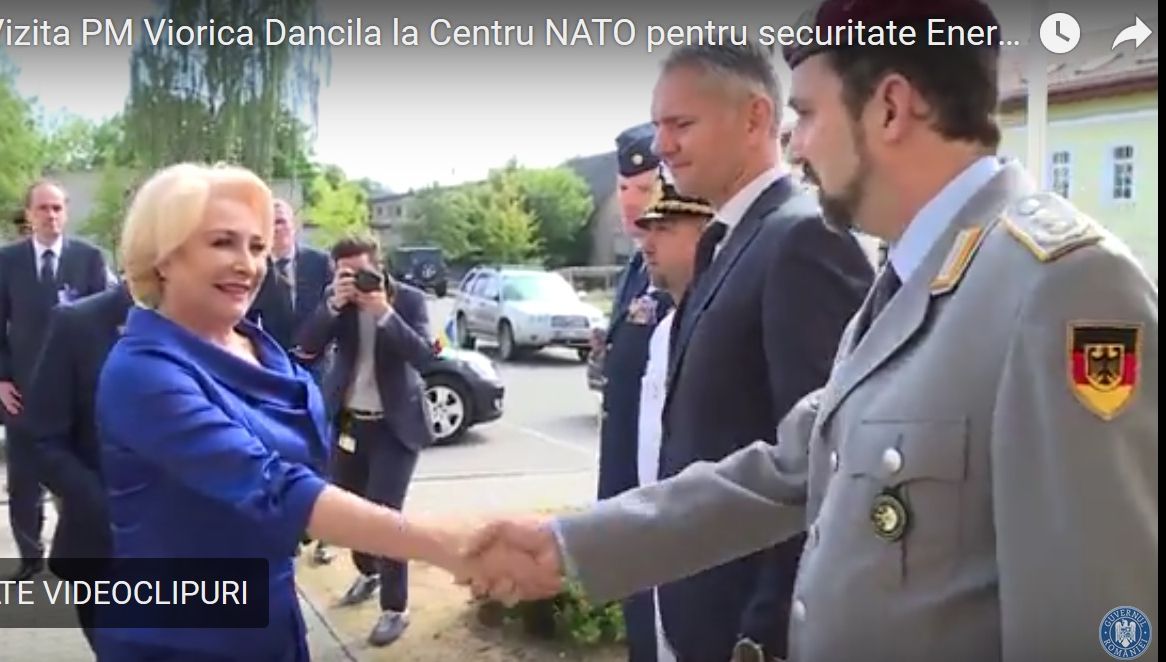 Viorica Dăncilă, film mut la Centrul NATO din Vilnius