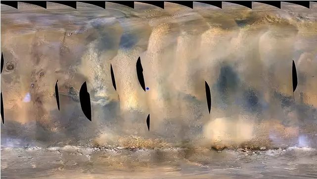 O furtună masivă a lovit un sfert din Planeta Marte. Robotul NASA, îngropat. Imagini din altă lume