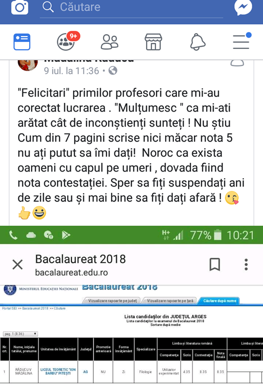 Profesori certaţi de o elevă, pentru cum i-au corectat lucrarea de la BAC: "Sunteţi inconştienţi!"