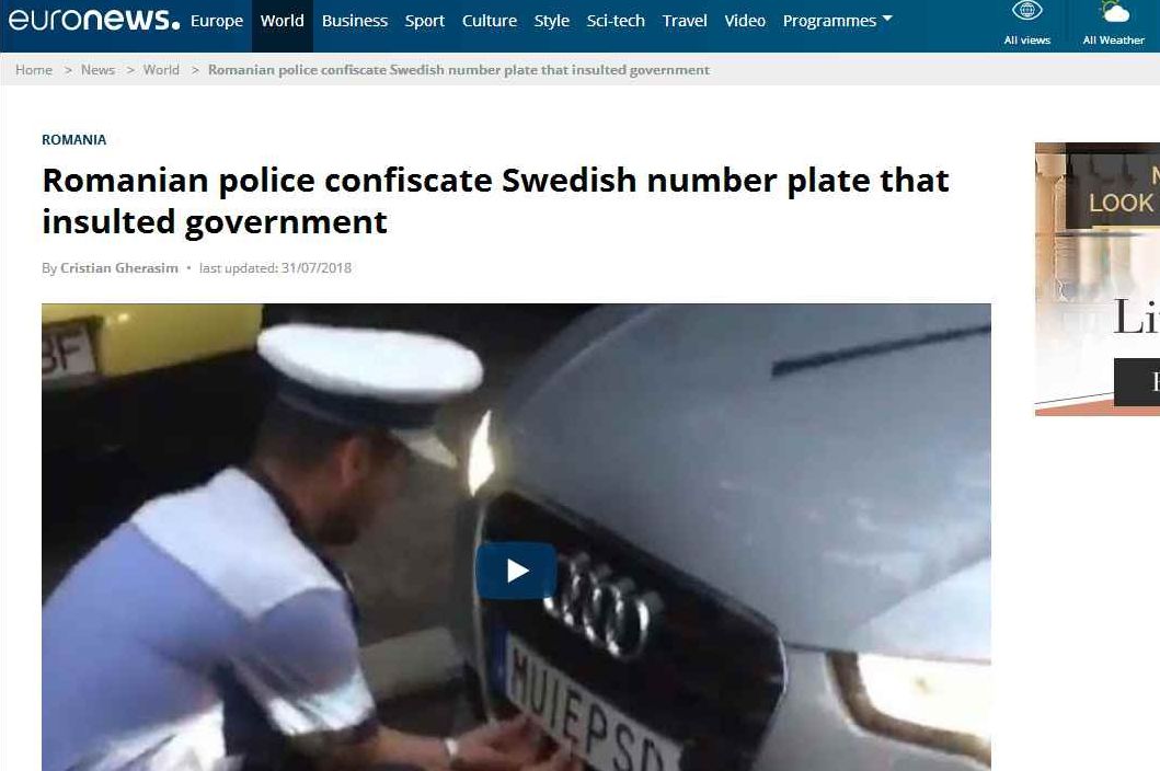 Scandalul plăcuţelor anti-PSD a ajuns în presa străină. Ce spune Euronews