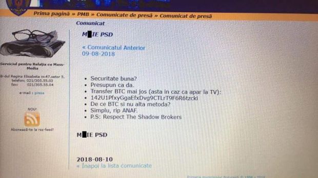 Site-ul Primăriei Capitalei a fost atacat de hackeri. Mesajul anti-PSD afișat pe pagină