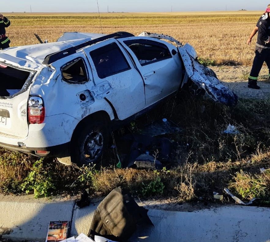  Accident groaznic în Caracal. O persoană a murit. Imagini cumplite