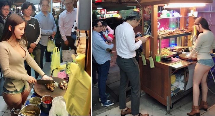 Clienții se îngrămădesc la cea mai sexy vânzătoare din oraș. Ce nu știu ei însă