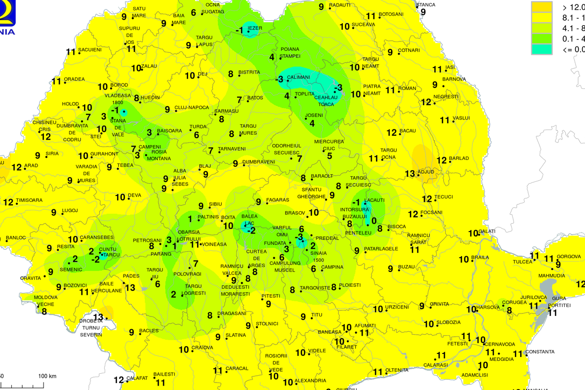 Minus 3 grade, miercuri dimineaţă. Vremea a schimbat foaia
