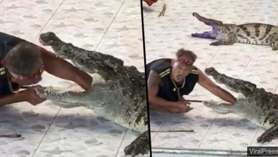 Ce a păţit acest bărbat care a decis să-şi bage mâna în gura crocodilului depăşeşte orice imaginaţie