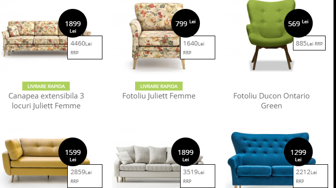 Black Friday. Reduceri Vivre.ro la canapele și fotolii