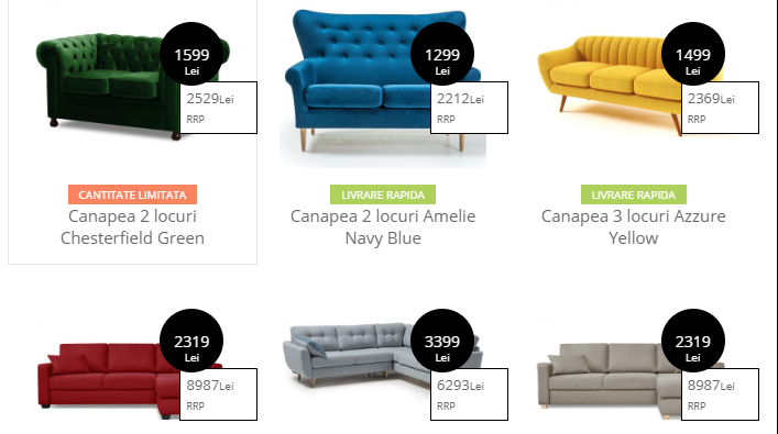 Black Friday la mobilă. Reduceri la canapele și fotolii pe Vivre.ro