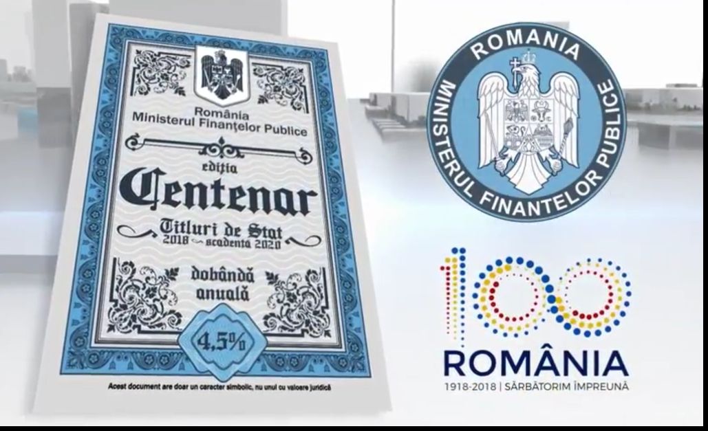 Finanțele lansează titlurile de stat Centenar cu dobândă neimpozabilă de 4,5% 