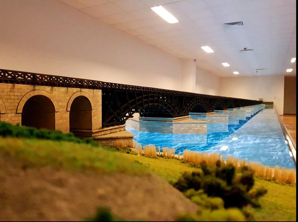 Cum arată noua machetă a podului lui Traian de la Turnu Severin - Video