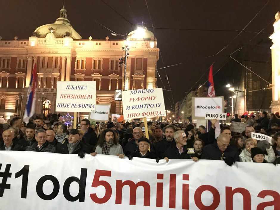 Protest masiv în Serbia împotriva președintelui Vucic