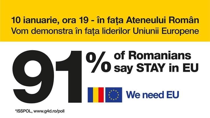 "Vrem Europa, nu dictatură!". Un nou protest anunțat pe 10 ianuarie 