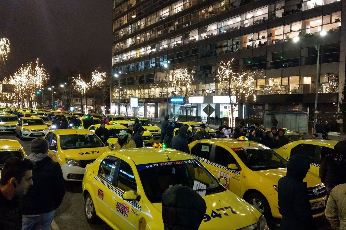 Dosar penal după protestul taximetriștilor de luni seară 