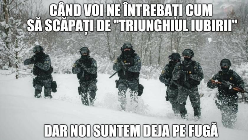 Glume cu mascații, înainte de Valentine's Day, pe pagina de Facebook a Ministerului de Interne