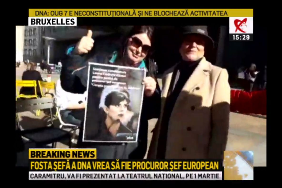 Miting de susținere pentru Laura Codruța Kovesi, în fața Parlamentului European