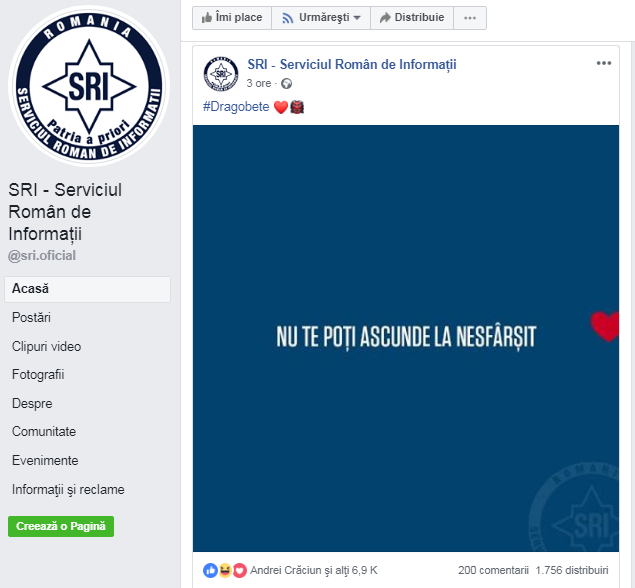 Dragobete 2019 | SRI a intrat pe fir, mesaje alarmante pentru îndrăgostiţi