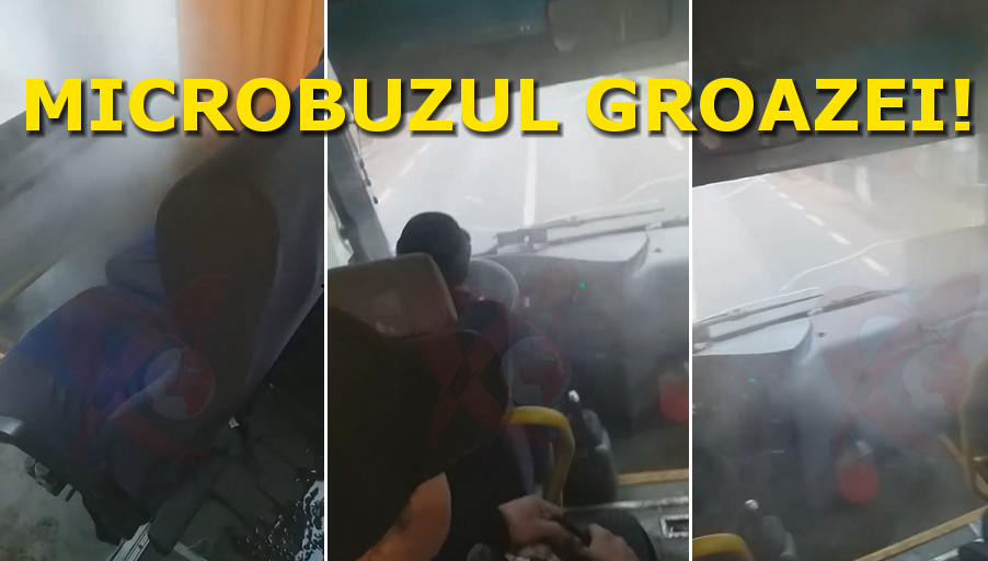 Un microbuz plin cu elevi navetiști, la un pas să ia foc în timpul mersului