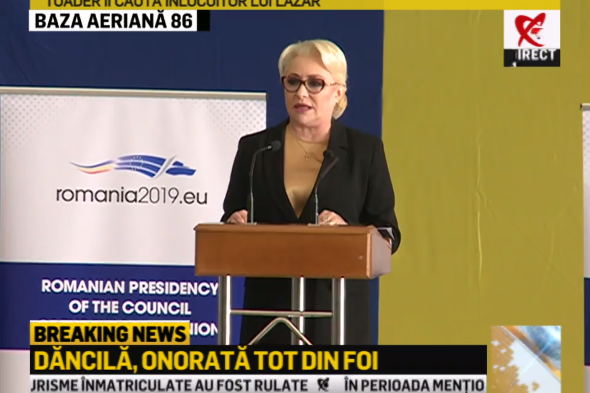 Viorica Dăncilă, apariție surprinzătoare la Baza Aeriană 86 de la Fetești. FOTO