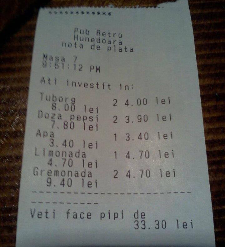 A luat nota de plată şi a înlemnit. Ce scria în ea? Nu este posibil! GALERIE FOTO