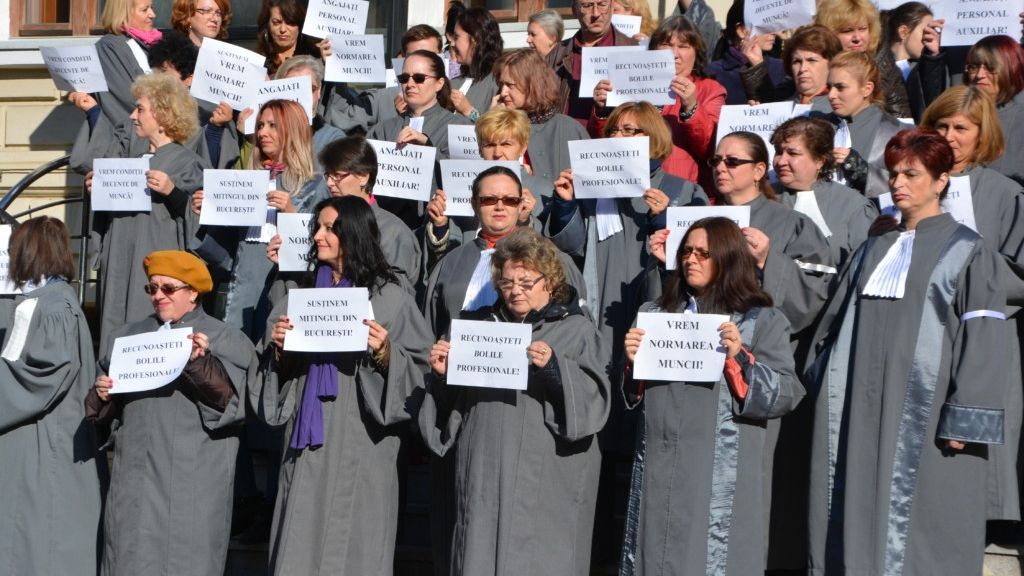 1500 de grefieri au protestat în Piața Victoriei: ”Noi putem bloca justiția”