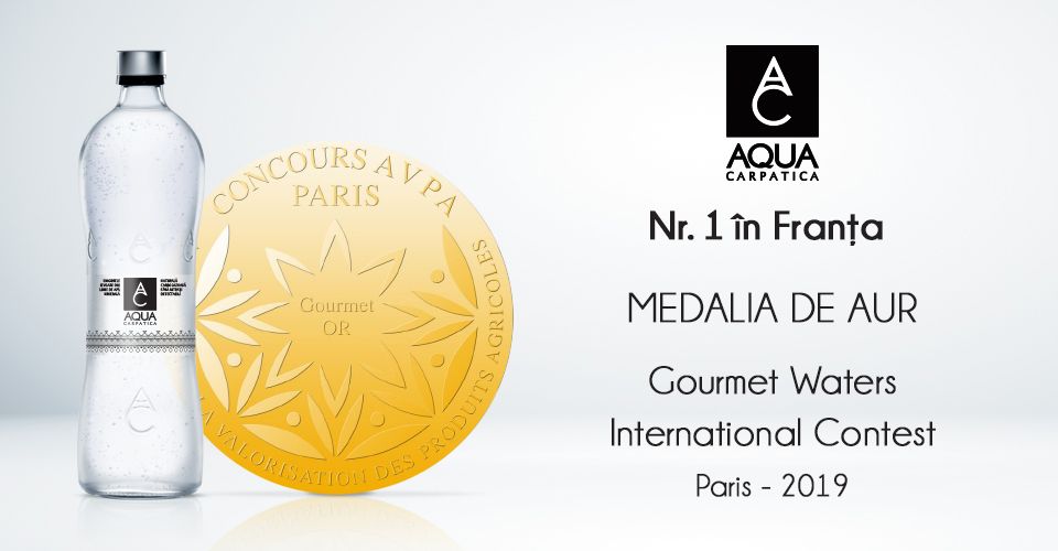 Medalie de aur la Concursul Internațional ”Gourmet Waters” pentru AQUA Carpatica (P)