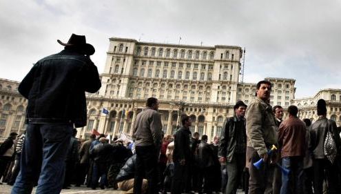 Sindicaliştii din silvicultură pichetează Camera Deputaţilor