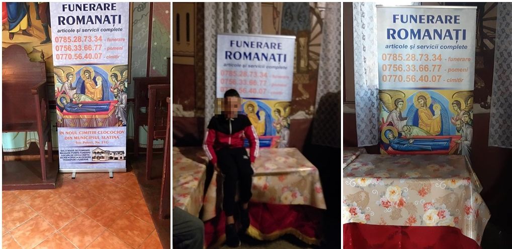 Reclamă la servicii funerare în biserică