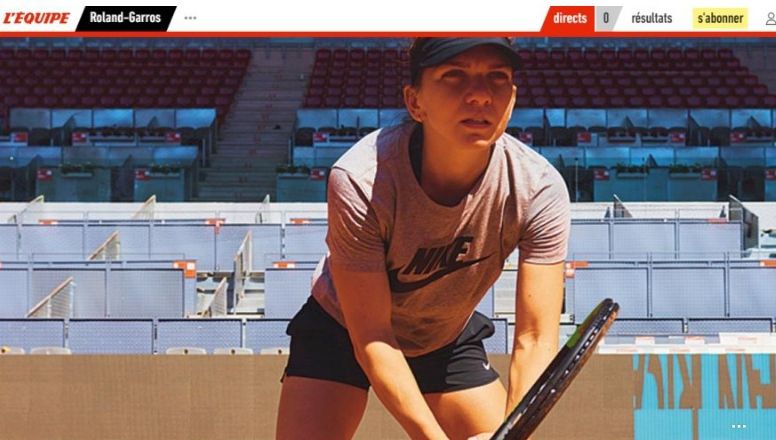 Simona Halep, reportaj în prestigiosul L’Equipe: "La antrenament cu atleta completă"