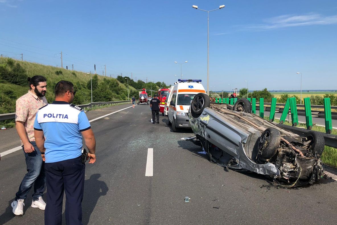 Accident pe Autostrada Soarelui. A fost chemat elicopterul SMURD! Imagini cumplite