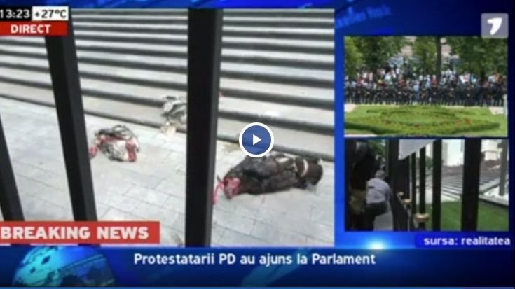 Curcani aruncați în curtea lui Igor Dodon. Proteste uriașe la Chișinău