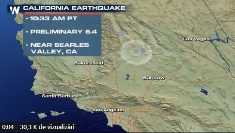 Cutremur puternic în California, urmat de mai multe replici majore