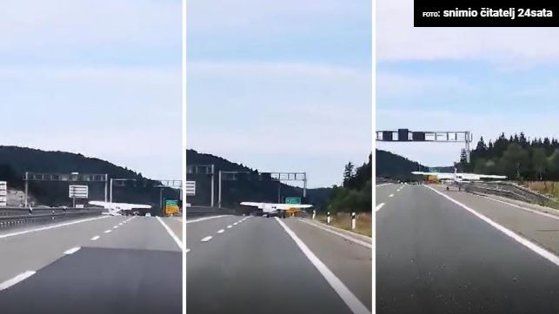 Un avion de mici dimensiuni a aterizat forțat pe autostradă