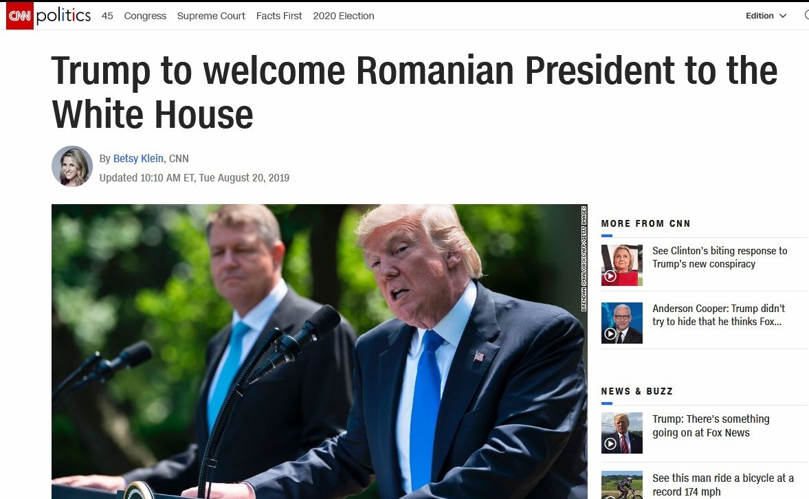 Ce spune CNN despre vizita lui Iohannis la Casa Albă