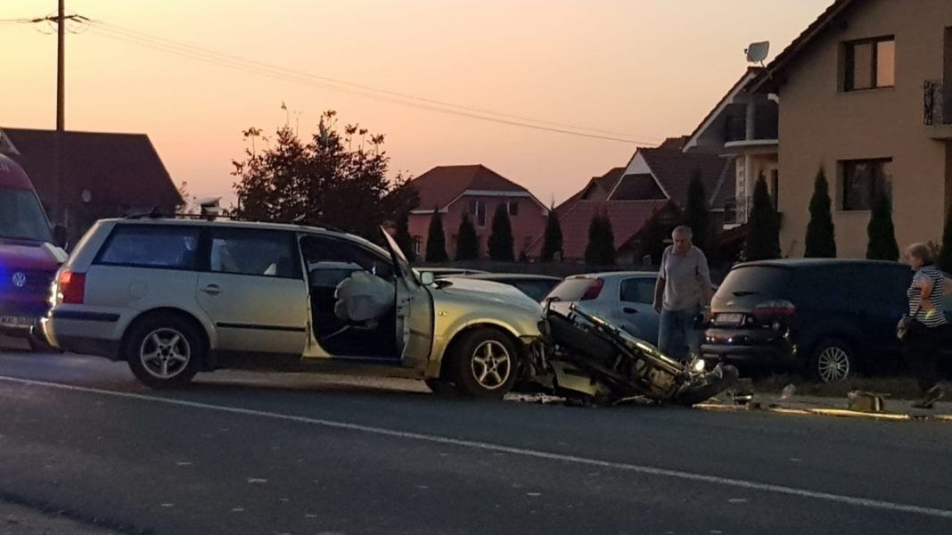Accident șocant, în jud. Satu Mare: motociclist spulberat de mașină