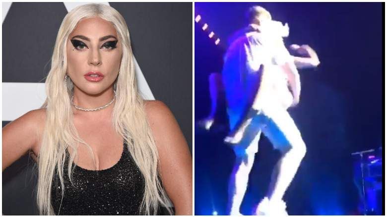 Lady Gaga a căzut de pe scenă - VIDEO