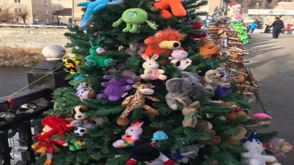  Grinch a ajuns și la Vatra Dornei. Un brad împodobit de elevii unei școli a fost lăsat fără jucării FOTO