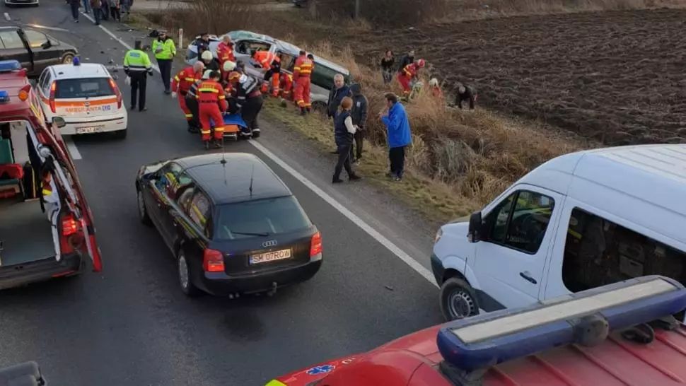 Accident VIOLENT în jud. Satu Mare: 8 răniți. A fost activat Planul Roșu
