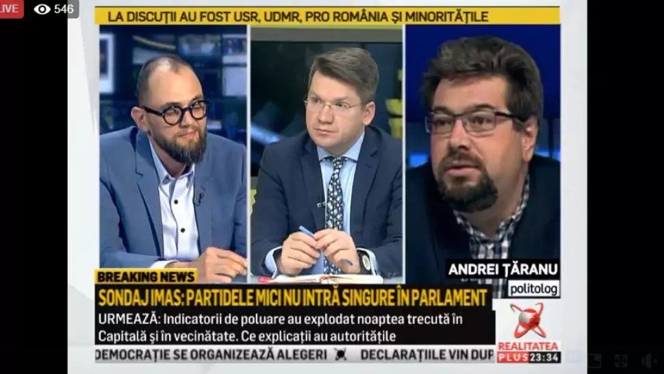 Andrei Țăranu, la Realitatea PLUS: „PNL-ul a crescut în defavoarea USR-ului, nu în defavoarea PSD-ului”