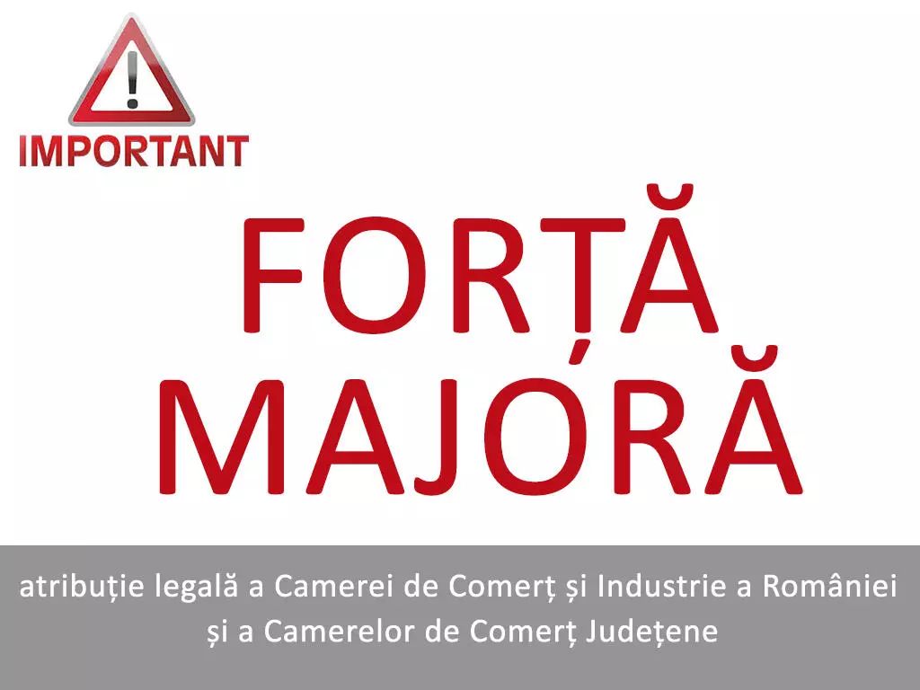 Precizări privind avizarea existenței cazurilor de forță majoră şi influenţa acestora asupra executării obligaţiilor comercianţilor – atribuție legală a CCIR și a Camerelor județene