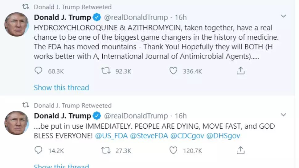 Donald Trump confirmă: două substanțe combinate ar putea fi tratamentul pentru coronavirus