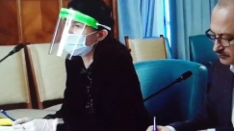 Violeta Alexandru, ținută inedită în video-ședința cu Klaus Iohannis. Cum se apără ministrul Muncii de coronavirus