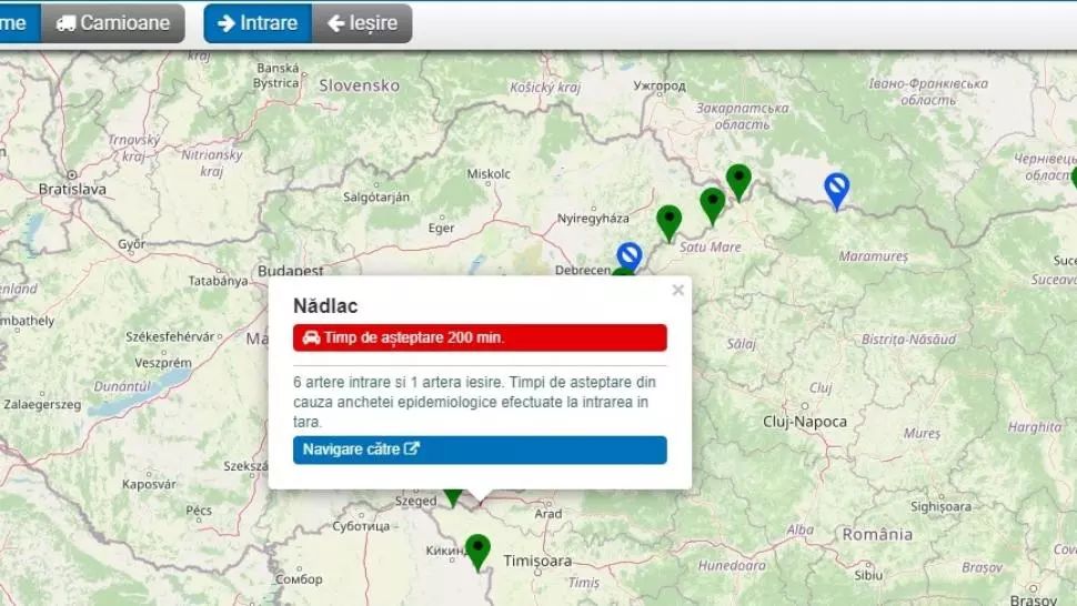 Timpi URIAȘI de așteptare la intrarea în țară prin Vama Nădlac