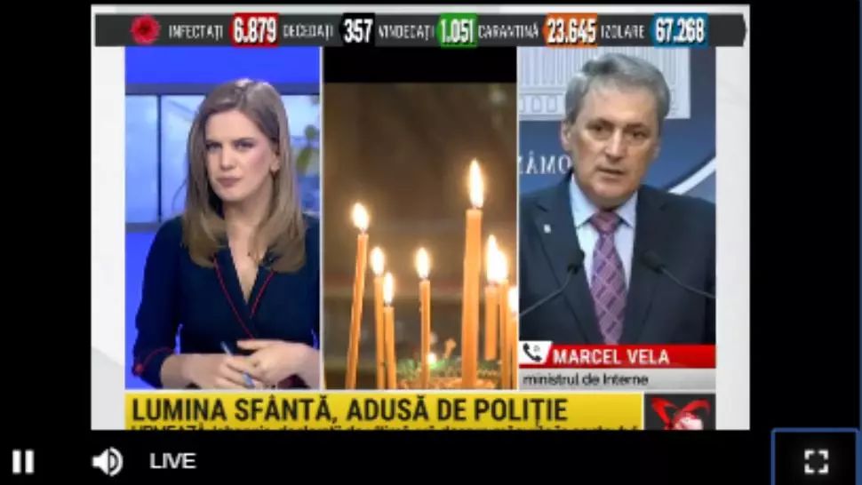 Marcel Vela, la Realitatea PLUS: „Lumea nu merge la Biserică să ia lumină. Lumina o să vină acasă la credincioși”