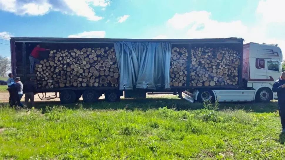 Arad: Camion încărcat cu lemne fără documente, descoperit de către polițiștii din Arad