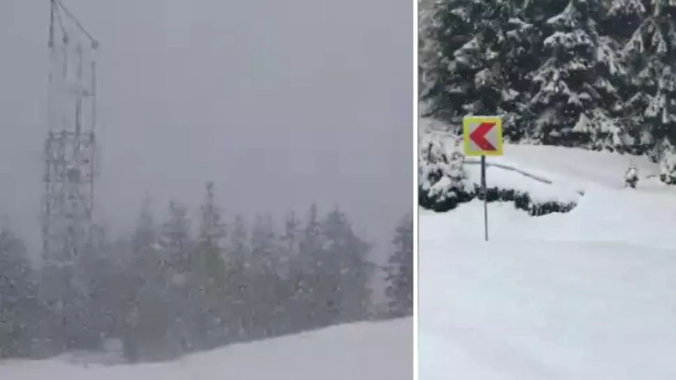 VIDEO Imagini de poveste. Ninsoare la munte în prag de vară  