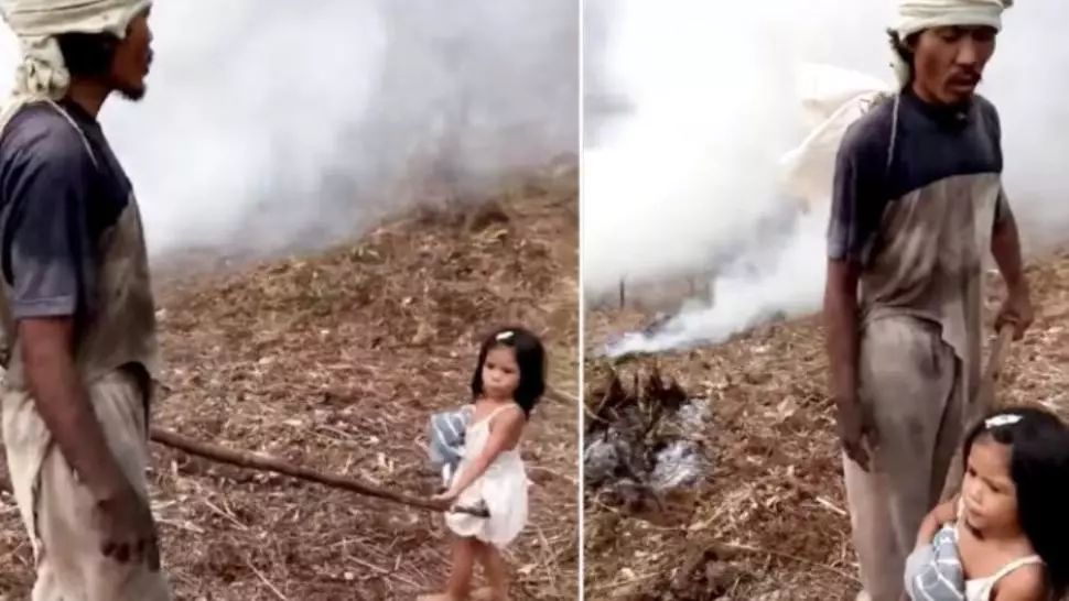 Povestea tulburătoare a fetiței de 5 ani care-și duce tatăl la muncă. Ce secret teribil ascunde poza