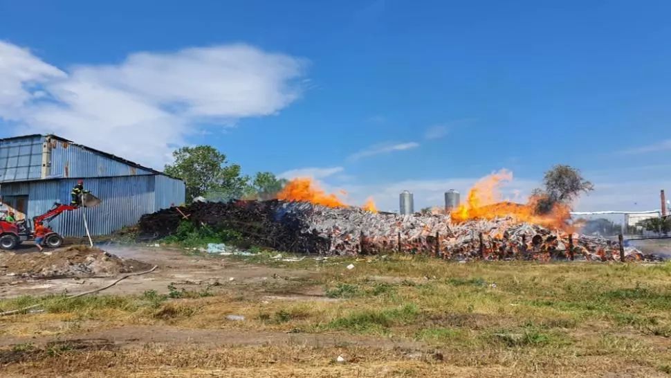  Incendiu violent la un depozit de material lemnos din județul Vaslui