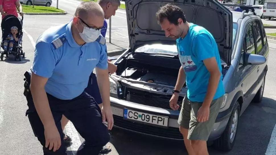 Șarpe descoperit sub capota unei mașini, în Reșița 